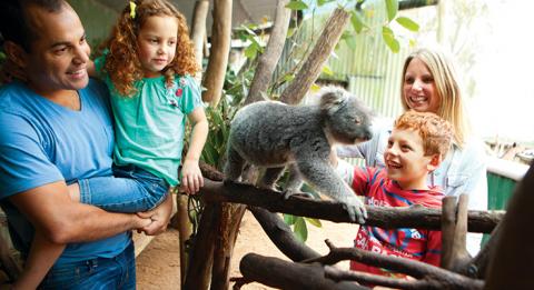 Familie in der Oakvale Farm and Fauna World, Port Stephens