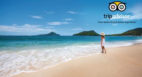 Shoal Bay, Port Stephens Woman enjoying views of Mount Tomaree from Shoal Bay in Port Stephens