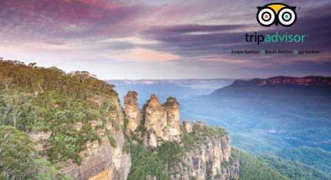 The Three Sisters, Blue Mountains Sun sets over the Three Sisters, Katoomba in the Blue Mountains